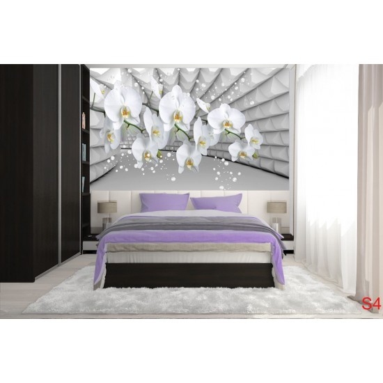 Wallpapers white orchid grey tunnel with bubbles