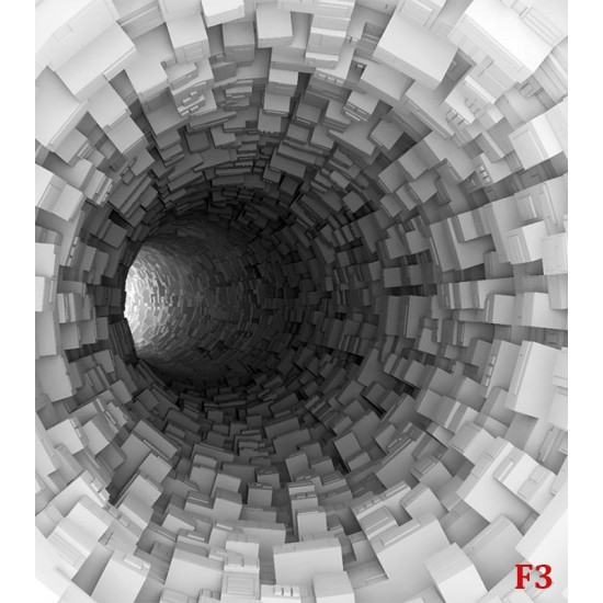 Photo murals Gray spiral tunnel cubes