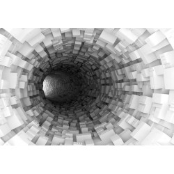 Photo murals Gray spiral tunnel cubes