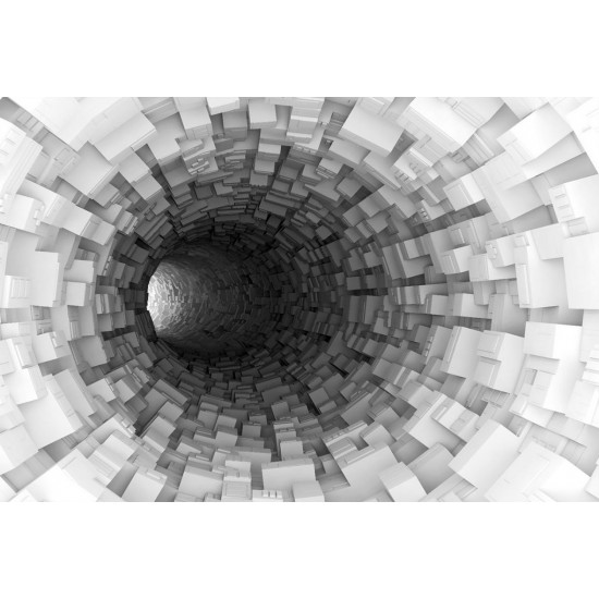 Photo murals Gray spiral tunnel cubes