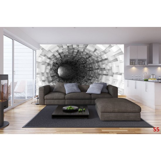 Photo murals Gray spiral tunnel cubes