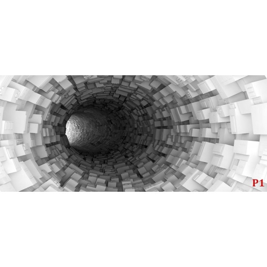 Photo murals Gray spiral tunnel cubes
