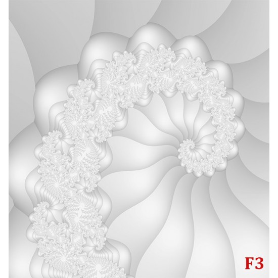 Photo mural effective white spiral with floral ornaments Photo mural effective white spiral with floral ornaments