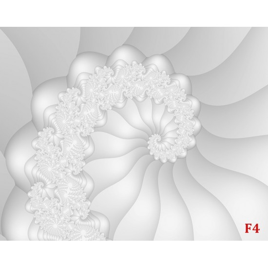 Photo mural effective white spiral with floral ornaments Photo mural effective white spiral with floral ornaments