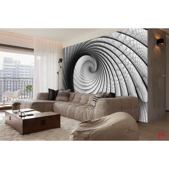 Wall murals modern spiral in grey 2