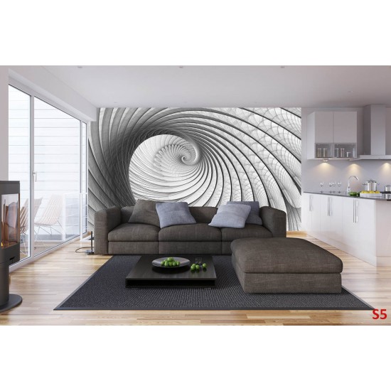 Wall murals modern spiral in grey 2