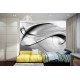 Wall mural abstract waves in grey and green color Wall mural abstract waves in grey and green color