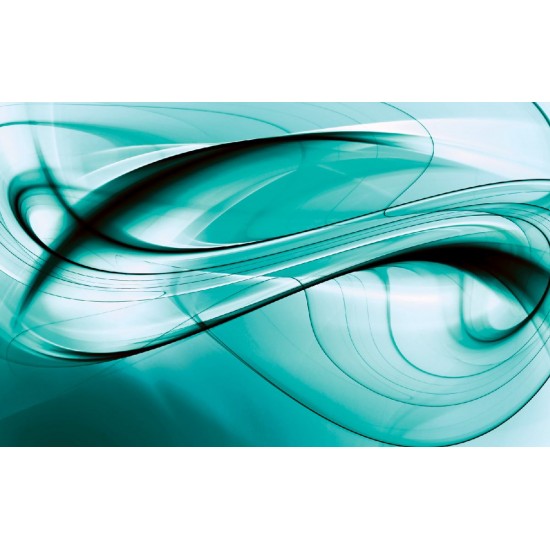 Wall mural abstract waves in grey and green color Wall mural abstract waves in grey and green color