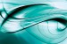 Wall mural abstract waves in grey and green color