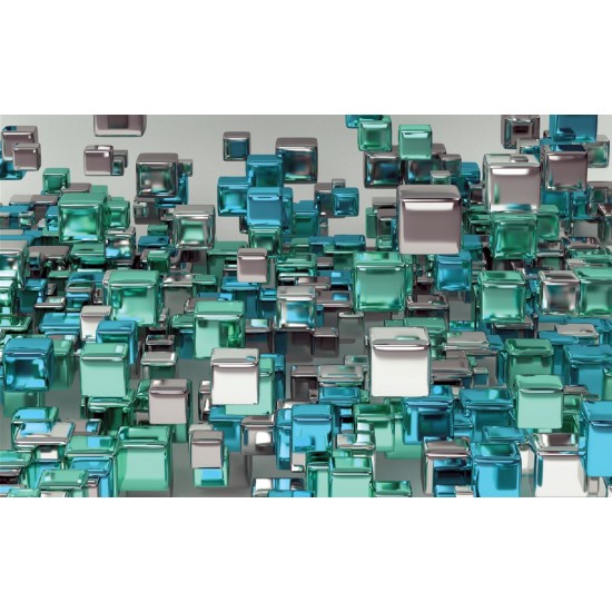 Wall murals 3D abstract colorful cubes in 4 colors