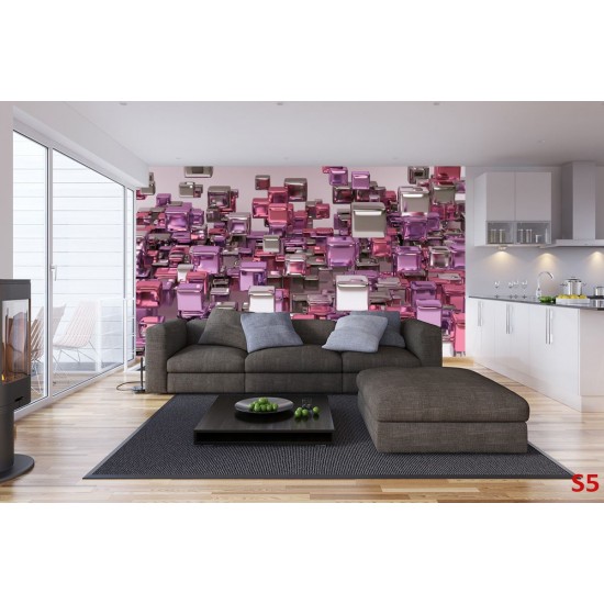 Wall murals 3D abstract colorful cubes in 4 colors