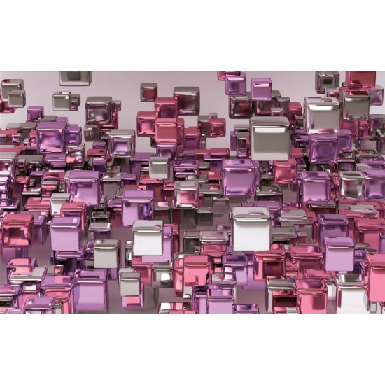 Wall murals 3D abstract colorful cubes in 4 colors