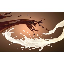 Wall mural abstract in brown colour with white milk and coffee