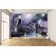 Wallpapers mural futuristic city in purple light Wallpapers mural futuristic city in purple light