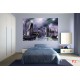 Wallpapers mural futuristic city in purple light Wallpapers mural futuristic city in purple light