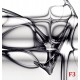 Wall murals with abstraction waves and lines in black Wall murals with abstraction waves and lines in black