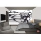 Wall murals with abstraction waves and lines in black Wall murals with abstraction waves and lines in black