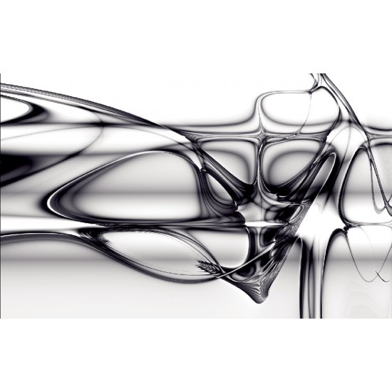 Wall murals with abstraction waves and lines in black Wall murals with abstraction waves and lines in black