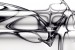 Wall murals with abstraction waves and lines in black