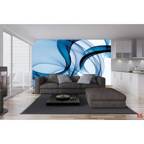 Wall mural waves in blue Wall mural waves in blue