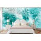 Wallpapers mural feathers in turquoise