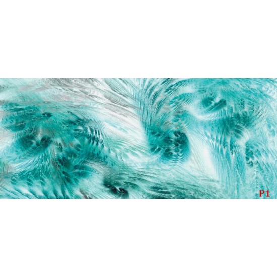 Wallpapers mural feathers in turquoise