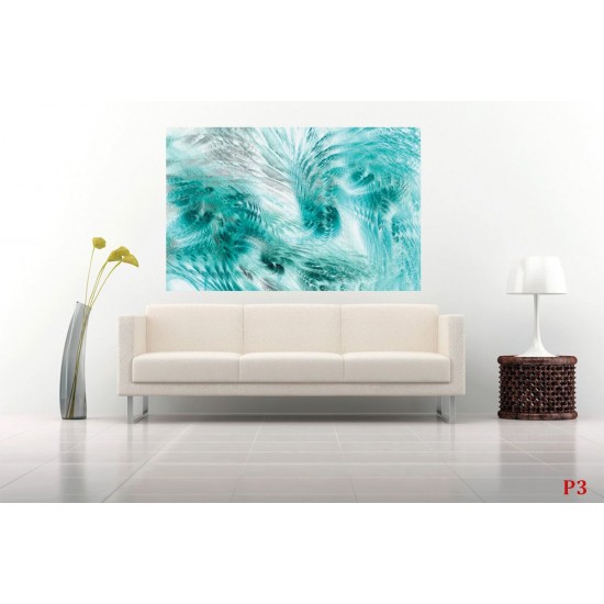 Wallpapers mural feathers in turquoise
