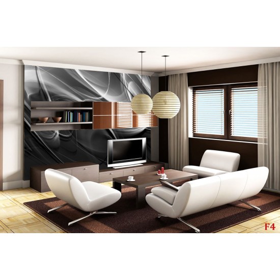 Wallpapers mural modern waves in black and grey Wallpapers mural modern waves in black and grey