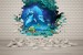 Wall mural 3D brick wall-aquarium with dolphins and fish