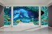 Wall mural 3D room wall with dolphins and seabed