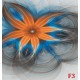 Wall mural abstract flower in orange with dots Wall mural abstract flower in orange with dots