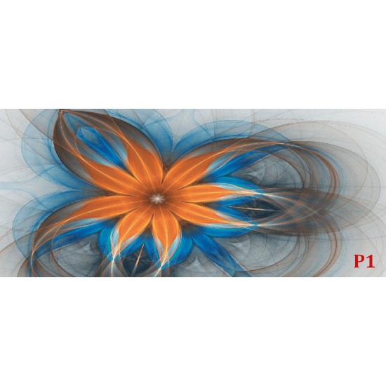 Wall mural abstract flower in orange with dots Wall mural abstract flower in orange with dots
