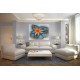 Wall mural abstract flower in orange with dots Wall mural abstract flower in orange with dots