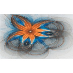 Wall mural abstract flower in orange with dots