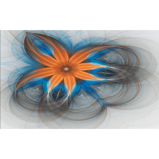 Wall mural abstract flower in orange with dots Wall mural abstract flower in orange with dots