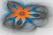 Wall mural abstract flower in orange with dots