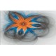 Wall mural abstract flower in orange with dots Wall mural abstract flower in orange with dots