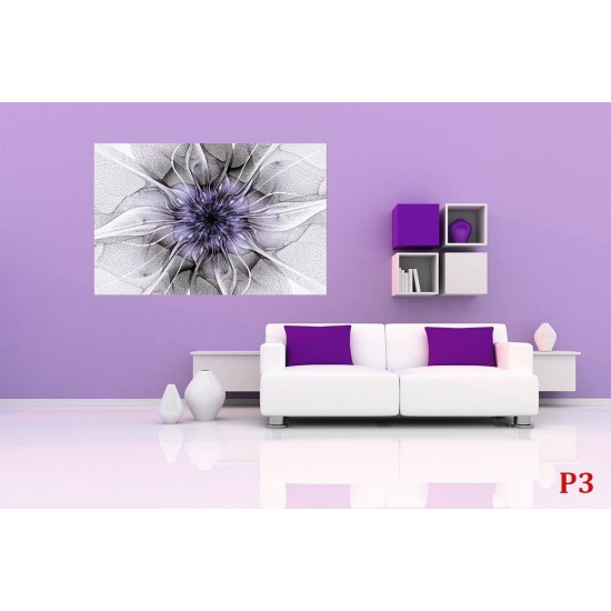 Wallpapers mural flower nets in purple
