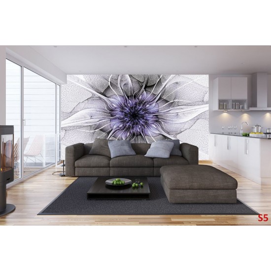 Wallpapers mural flower nets in purple