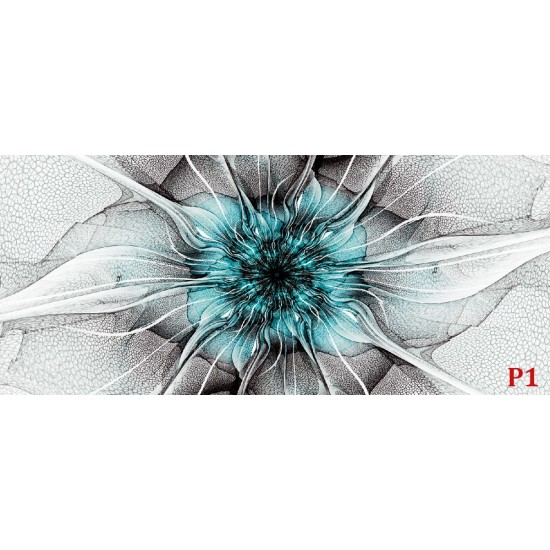 Wallpapers mural flower nets in turquoise Wallpapers mural flower nets in turquoise