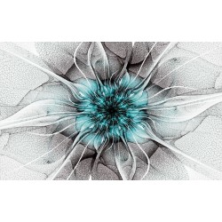 Wallpapers mural flower nets in turquoise