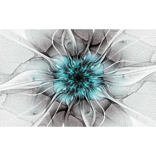 Wallpapers mural flower nets in turquoise Wallpapers mural flower nets in turquoise