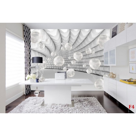 Wallpapers 3D gray spiral with speres in 2 colours