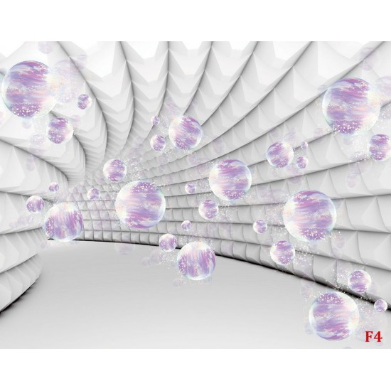 Wallpapers 3D gray spiral with speres in 2 colours