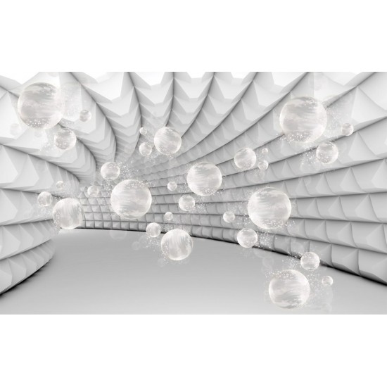 Wallpapers 3D gray spiral with speres in 2 colours
