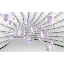 Wallpapers 3D gray spiral with speres in 2 colours