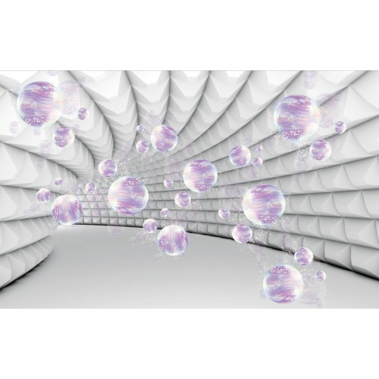 Wallpapers 3D gray spiral with speres in 2 colours