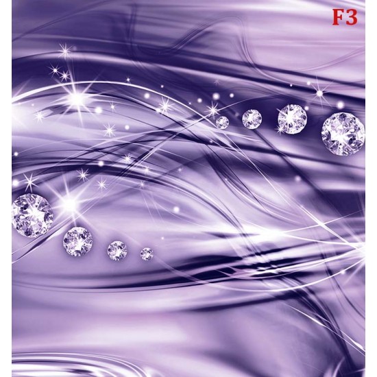 Photo mural modern waves with diamonds in purple and pink