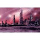 Photo mural sci-fi city view from the future in 2 colors