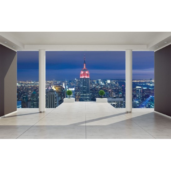 Photo mural room view with New York 3d effect Photo mural room view with New York 3d effect